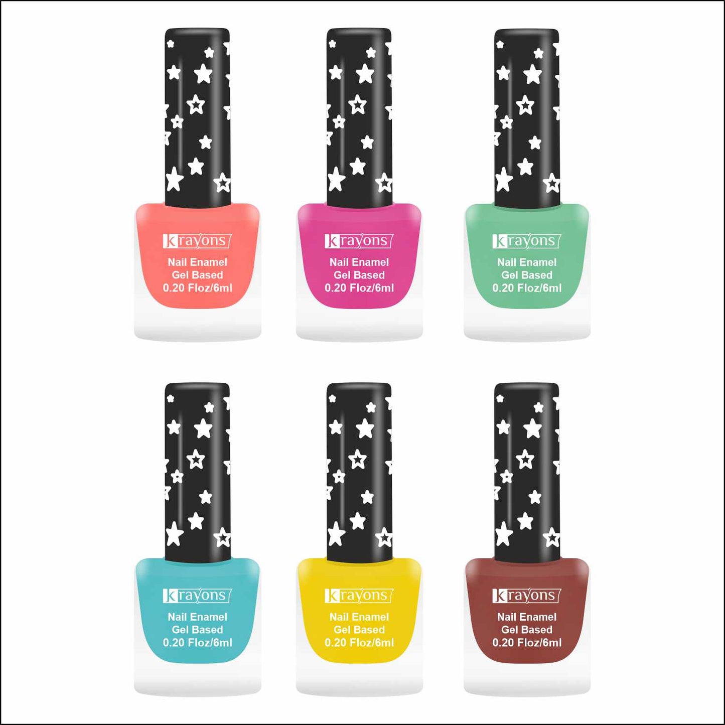 Krayons Cute Super Matte Finish Nail Enamel, Quick Dry, LongLasting, Multicolor, 6ml Each (Pack of 6)