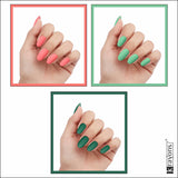Krayons Cute Super Matte Finish Nail Enamel, Quick Dry, LongLasting, Blossom Peach, Mint Green, Forest Green, 6ml Each (Pack of 3)