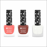 Krayons Cute Super Matte Finish Nail Enamel, Quick Dry, LongLasting, Blossom Peach, Chestnut Matte, Snow White, 6ml Each (Pack of 3)