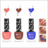 Krayons Cute Super Matte Finish Nail Enamel, Quick Dry, LongLasting, Blossom Peach, Chestnut Matte, Blue Ink, 6ml Each (Pack of 3)