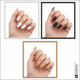 Krayons Cute Super Matte Finish Nail Enamel, Quick Dry, LongLasting, Snow White, Black Magnet, Golden Matte, 6ml Each (Pack of 3)
