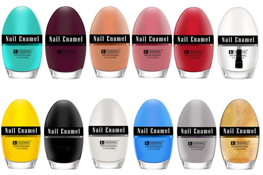 Krayons Professional Glossy Nail Paint, 5ml Each, Pack of 12 (Combo-2)