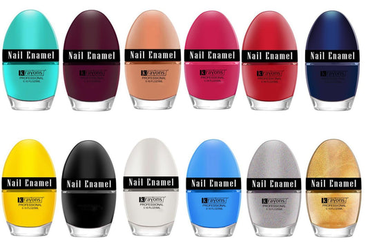 Krayons Professional Glossy Nail Paint, 5ml Each, Pack of 12 (Combo-4)