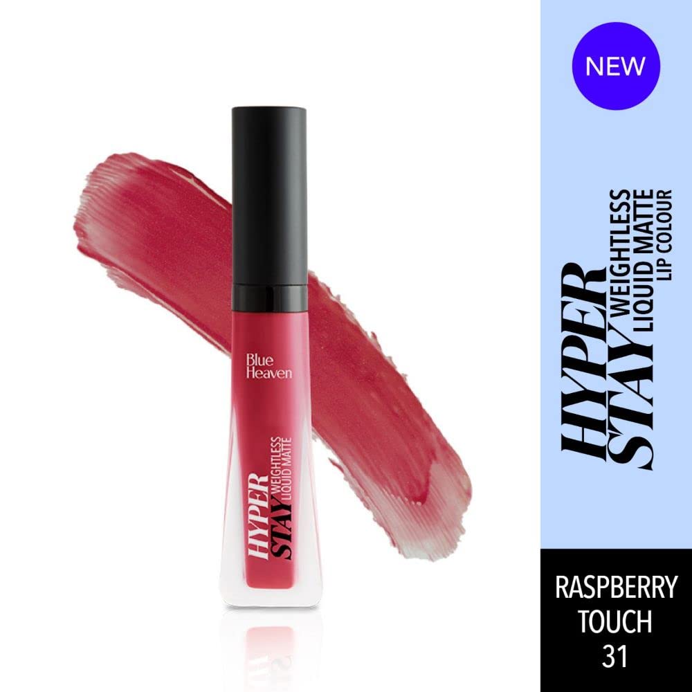 Blue Heaven Hyperstay Weightless Liquid Matte Lipstick, Smudgeproof, Transfer proof, Raspberry Touch, 6ml