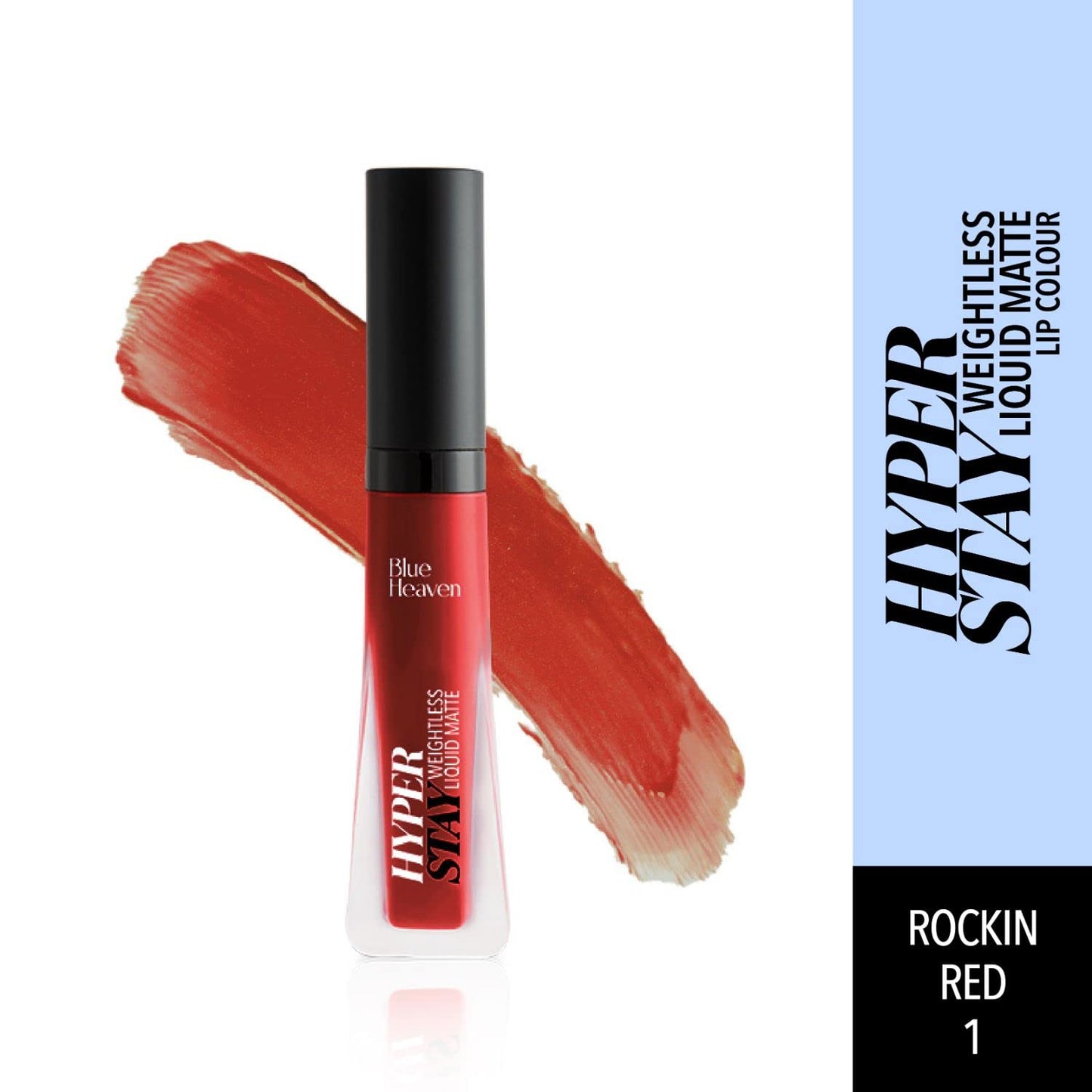 Blue Heaven Hyperstay Weightless Liquid Matte Lipstick, Smudgeproof, Transfer proof, Rockin' Red, 6ml