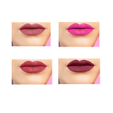 Krayons White Secret Moisturizing Matte lipstick, Waterproof, Long lasting, Coral Nude, Blush Pink, Rust Pink, Plum Pink, 4gm Each, Combo (Pack of 4)