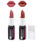 Krayons White Secret Moisturizing Matte lipstick, Waterproof, Long lasting, Coral Nude, Brick Brown, 4gm Each, Combo (Pack of 2)