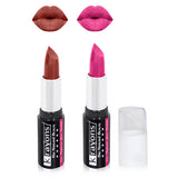 Krayons White Secret Moisturizing Matte lipstick, Waterproof, Long lasting, Blush Pink, Brick Brown, 4gm Each, Combo (Pack of 2)