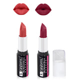 Krayons White Secret Moisturizing Matte lipstick, Waterproof, Long lasting, Indian Red, Plum Pink, 4gm Each, Combo (Pack of 2)