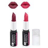 Krayons White Secret Moisturizing Matte lipstick, Waterproof, Long lasting, Pink Flower, Moody Maroon, 4gm Each, Combo (Pack of 2)