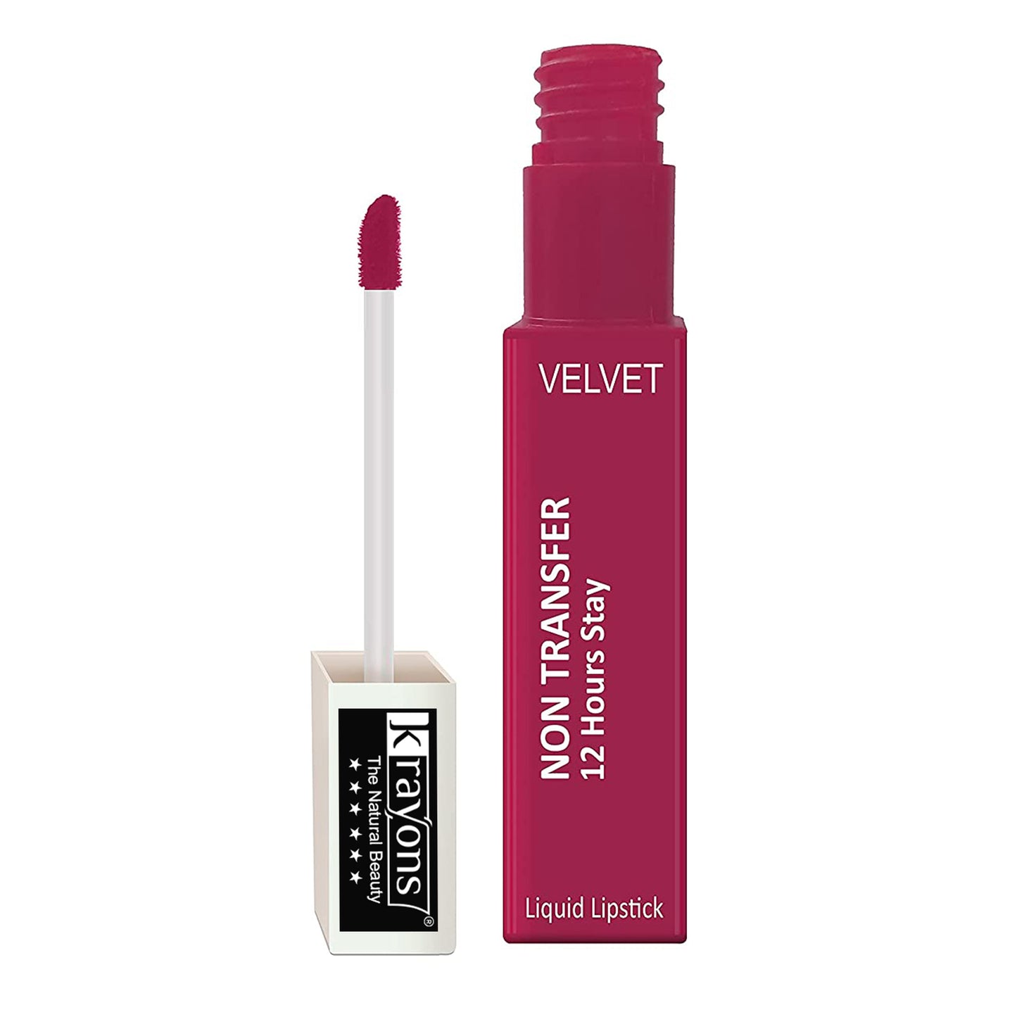 Krayons Power Stay Nontransfer 12hrs Stay Matte Liquid Lipstick, Pink Glam, Mask Proof, Smudgeproof, Longlasting, 4ml