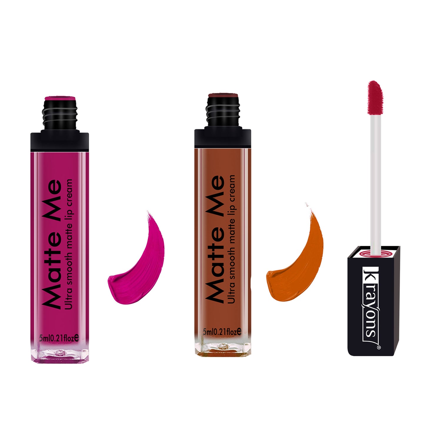 Krayons Matte Me Ultra Smooth Matte Liquid Lip Color, Mask Proof, Waterproof, Longlasting, 5ml Each, Combo, Pack of 2 (Pink Fever, Coffee Creme)