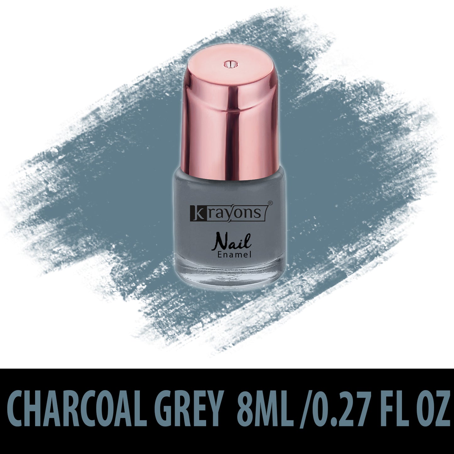 Krayons Crazy Gel Nail Enamel, Waterproof, Longlasting, 8ml Each, Multicolor, Pack of 3 (Neon Orange, Neon Yellow, Charcoal Grey)