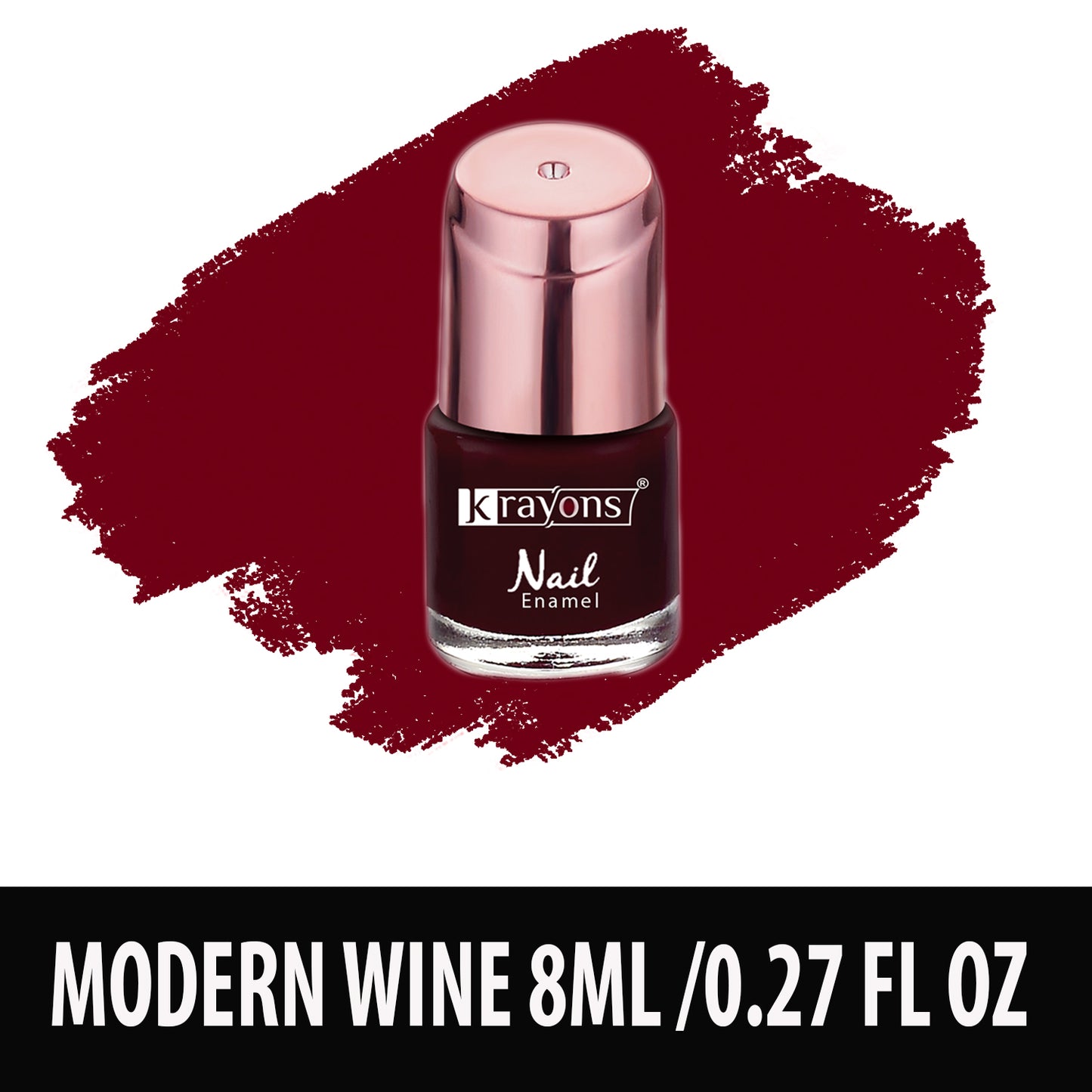 Krayons Crazy Gel Nail Enamel, Modern Wine, Waterproof, Smudgeproof, Longlasting, 8ml