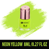 Krayons Crazy Gel Nail Enamel, Waterproof, Longlasting, 8ml Each, Multicolor, Pack of 3 (Neon Orange, Neon Yellow, Charcoal Grey)
