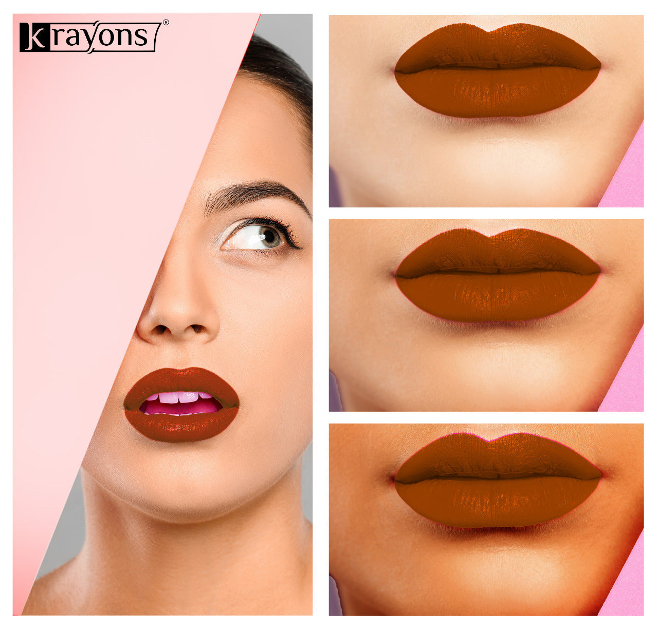 Krayons Matte Me Ultra Smooth Matte Liquid Lip Color, Mask Proof, Waterproof, Longlasting, 5ml Each, Combo, Pack of 3 (Sunset Orange, Coffee Creme, Nude Embrace)