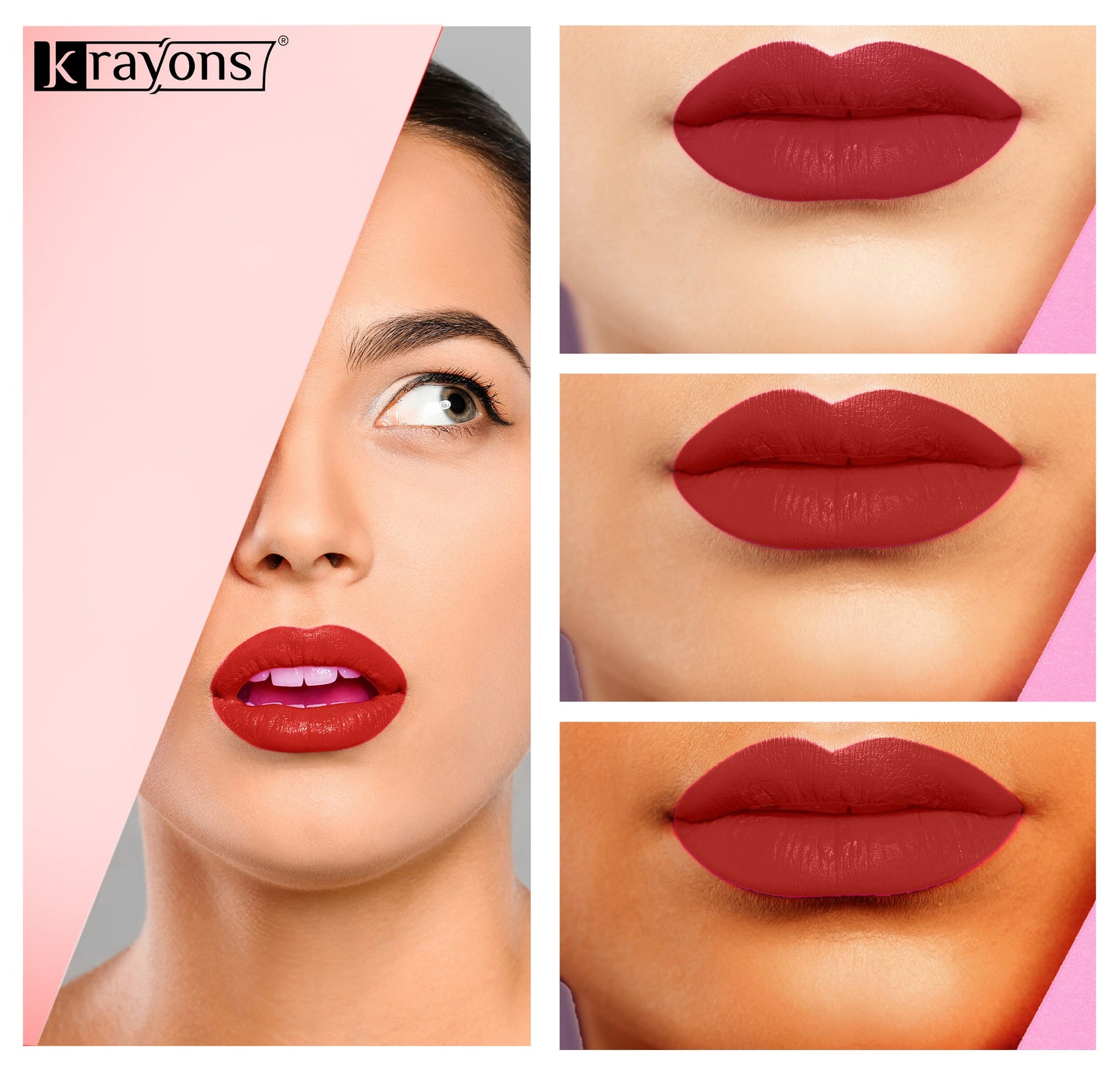 Krayons Matte Me Ultra Smooth Matte Liquid Lip Color, Mask Proof, Waterproof, Longlasting, 5ml Each, Combo, Pack of 3 (Sunset Orange, Coffee Creme, Hyper Orange)