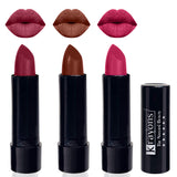 Krayons Cute  Matte Lipstick, Waterproof, Longlasting, 3.5gm Each, Pack of 3 (Shocking Pink, Chocolate Mocha Angel Pink)