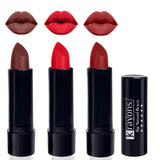 Krayons Cute Pop Matte Lipstick, Waterproof, Longlasting, 3.5gm Each, Pack of 3 (Brick Tone, Orange Crush, Signal Red)