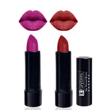 Krayons Cute  Matte Lipstick, Waterproof, Longlasting, 3.5gm Each, Pack of 2 (French Rose, Signal Red)