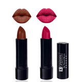 Krayons Cute Pop Matte Lipstick, Waterproof, Longlasting, 3.5gm Each, Pack of 2 (Chocolate Mocha, Pink Lips)