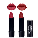 Krayons Cute Pop Matte Lipstick, Waterproof, Longlasting, 3.5gm Each, Pack of 2 (Orange Tango, Signal Red)
