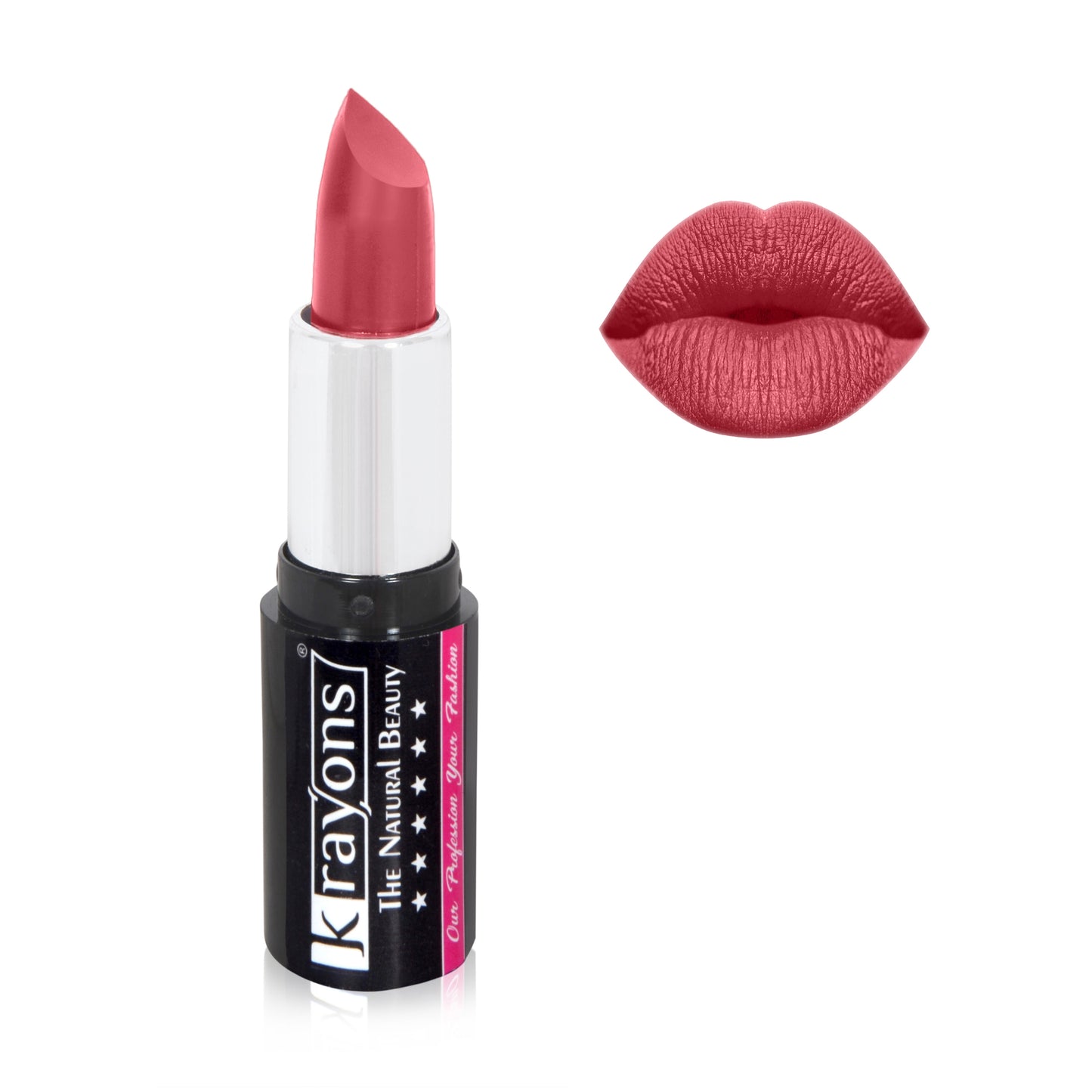 Krayons White Secret Moisturizing Matte lipstick, Waterproof, Long lasting, Rust Pink, 4gm