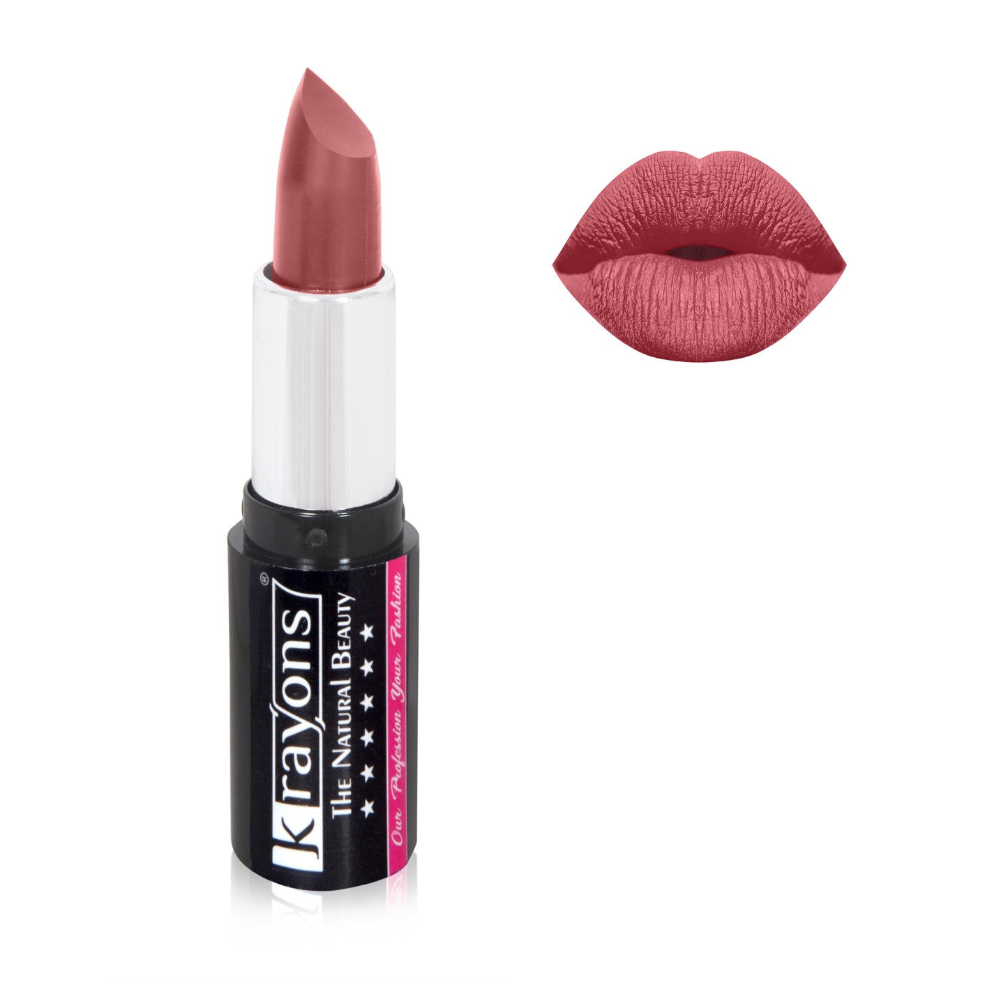 Krayons White Secret Moisturizing Matte lipstick, Waterproof, Long lasting, Coral Nude, 4gm