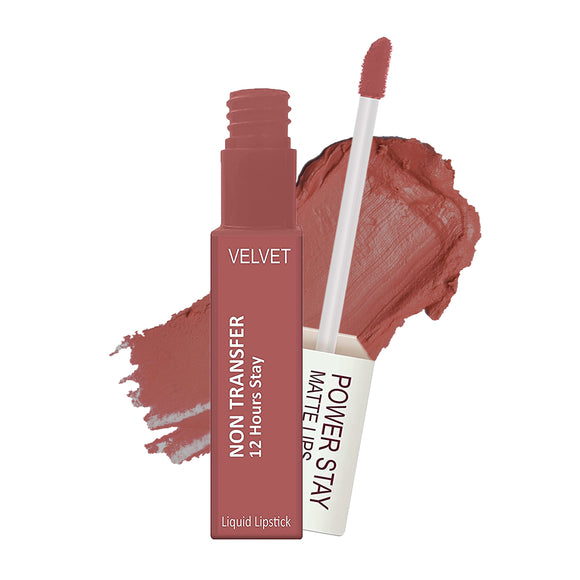 Krayons Power Stay Nontransfer 12hrs Stay Matte Liquid Lipstick, Wow Nude, Mask Proof, Smudgeproof, Longlasting, 4ml
