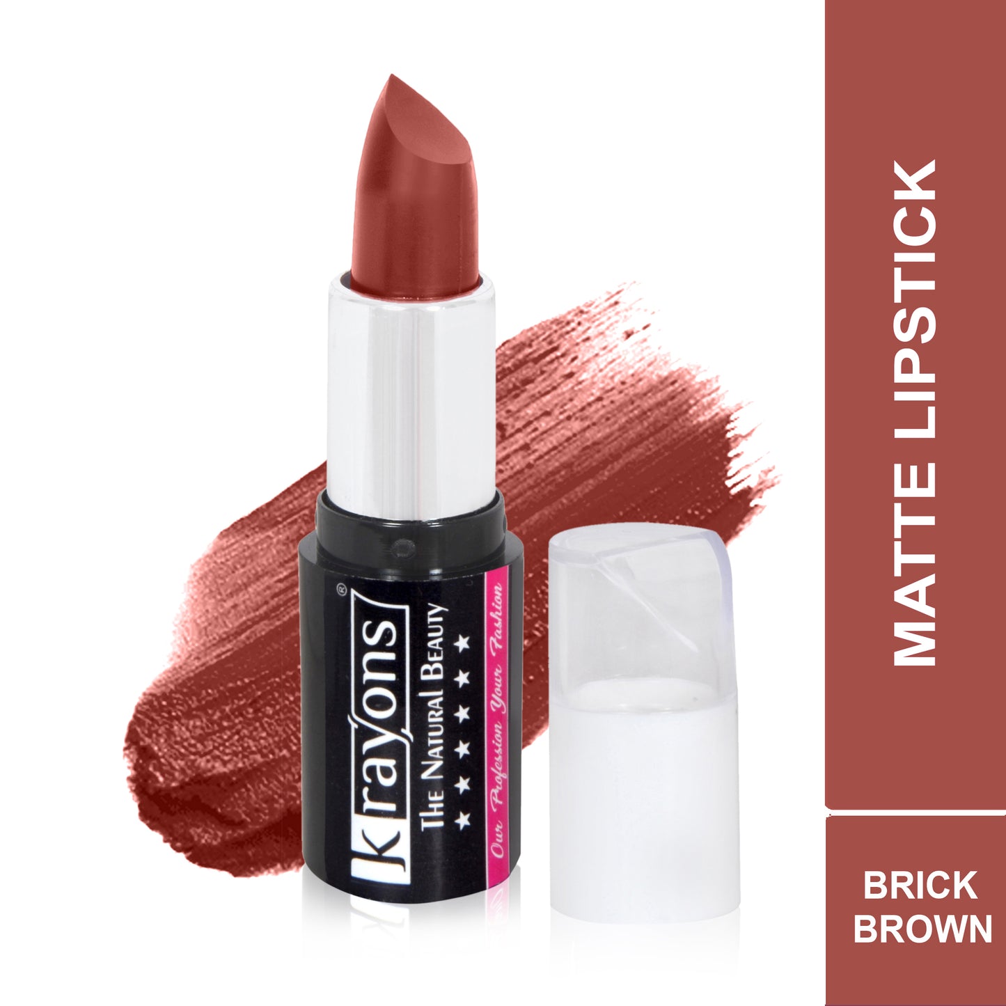 Krayons White Secret Moisturizing Matte lipstick, Waterproof, Long lasting, Rust Pink, Brick Brown, 4gm Each, Combo (Pack of 2)
