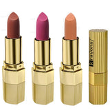 Krayons Desire Matte Lipstick, Highly Pigmented, Longlasting, 3.5g Each, Combo, Pack of 3 (Caramel Brown, Pink Mulbery, Cherry Love)