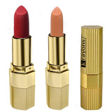 Krayons Desire Matte Lipstick, Highly Pigmented, Longlasting, 3.5g Each, Combo, Pack of 2 (Scarlet Red, Nude Caramel)