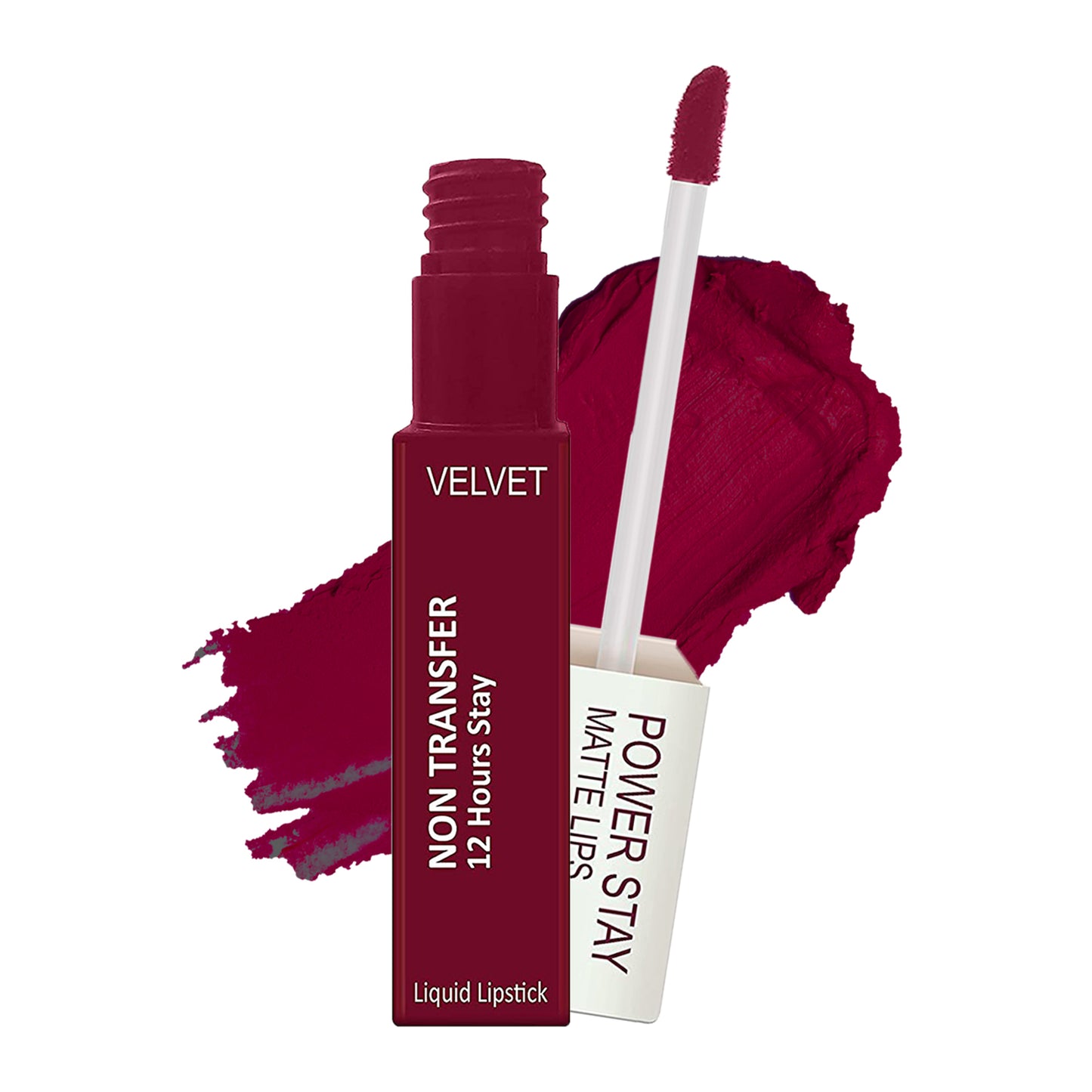 Krayons Power Stay Nontransfer 12hrs Stay Matte Liquid Lipstick, Maroon Magic, Mask Proof, Smudgeproof, Longlasting, 4ml