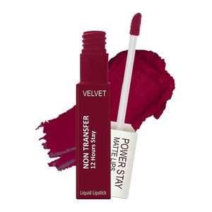 Krayons Power Stay Nontransfer 12hrs Stay Matte Liquid Lipstick, Maroon Magic, Mask Proof, Smudgeproof, Longlasting, 4ml