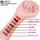 Krayons Power Stay Nontransfer 12hrs Stay Matte Liquid Lipstick, Red Rush, Mask Proof, Smudgeproof, Longlasting, 4ml