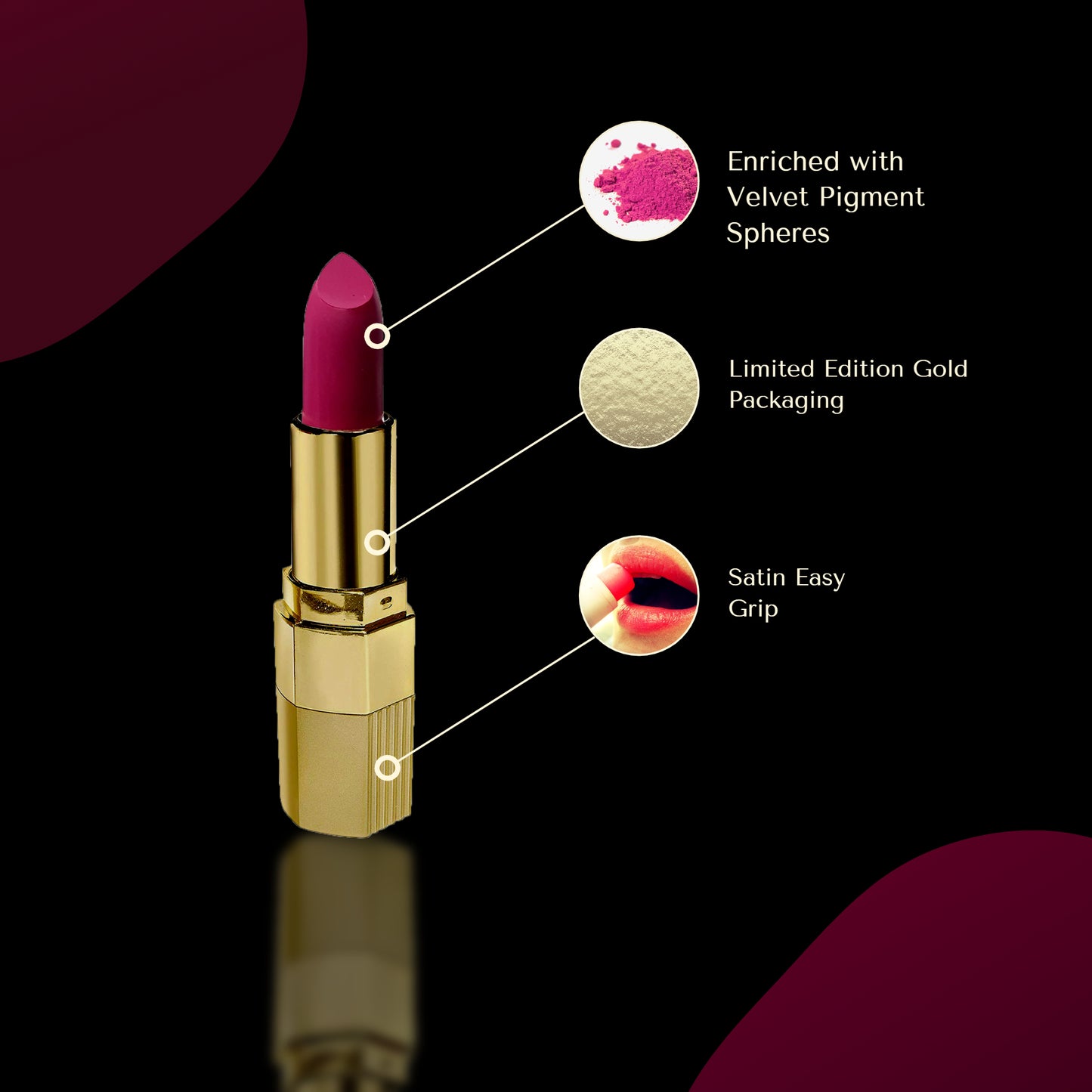 Krayons Desire Matte Lipstick, Highly Pigmented, Longlasting, 3.5g (Pink Mulbery)