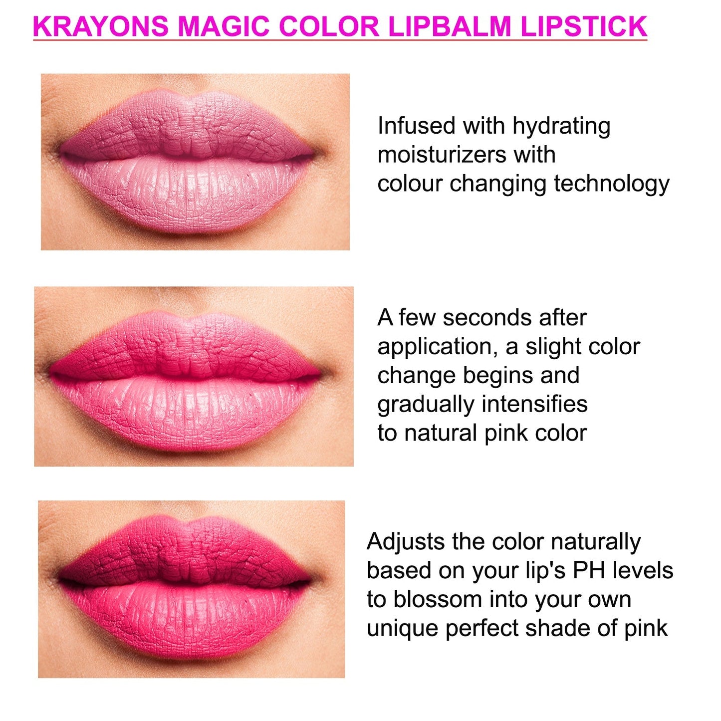 Krayons Desire Lipstick, Highly Pigmented, Longlasting, 3.5g Each, Combo, Pack of 2 (Garnet Red, Magic Pink)