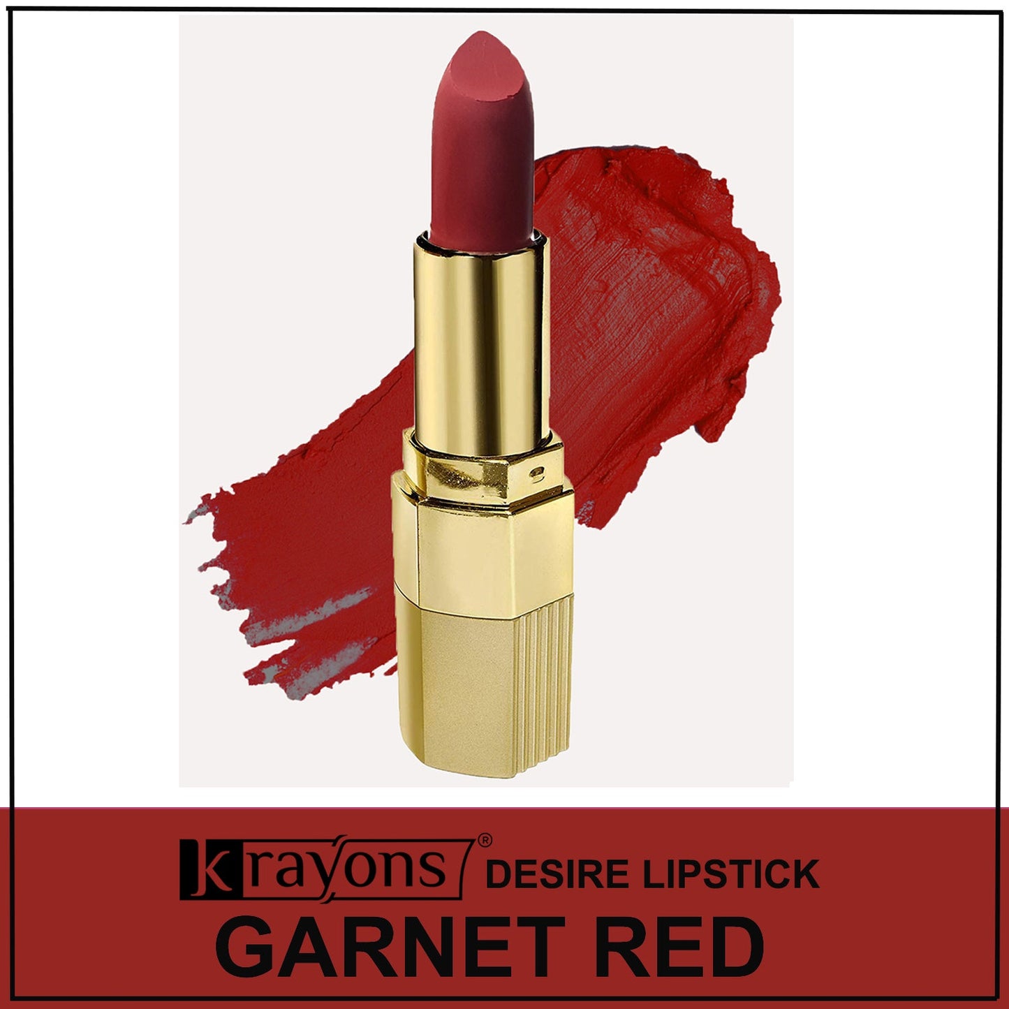 Krayons Desire Matte Lipstick, Highly Pigmented, Longlasting, 3.5g Each, Combo, Pack of 3 (Caramel Brown, Garnet Red, Cherry Love)