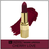 Krayons Desire Matte Lipstick, Highly Pigmented, Longlasting, 3.5g Each, Combo, Pack of 3 (Caramel Brown, Scarlet Red, Cherry Love)