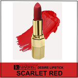 Krayons Desire Matte Lipstick, Highly Pigmented, Longlasting, 3.5g Each, Combo, Pack of 3 (Caramel Brown, Pink Mulbery, Scarlet Red)