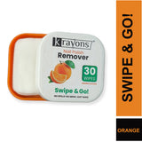 Krayons Nail Polish Remover Wipes, 30 Pads Each, Pack of 3 (Lemon, Rose & Orange)
