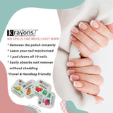 Krayons Nail Polish Remover Wipes, 30 Pads Each, Pack of 4 (Orange, Lemon, Strawberry & Rose)